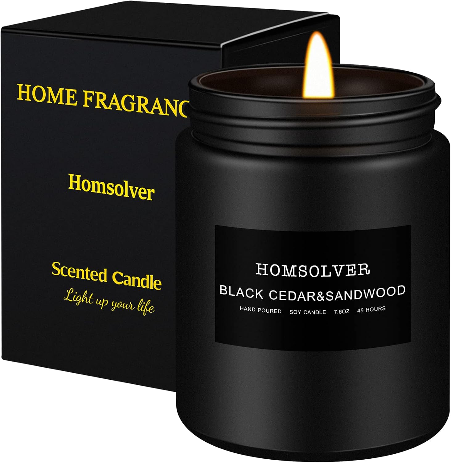 Homsolver Scented Candles, Black Cedar & Sandwood Candles for Men