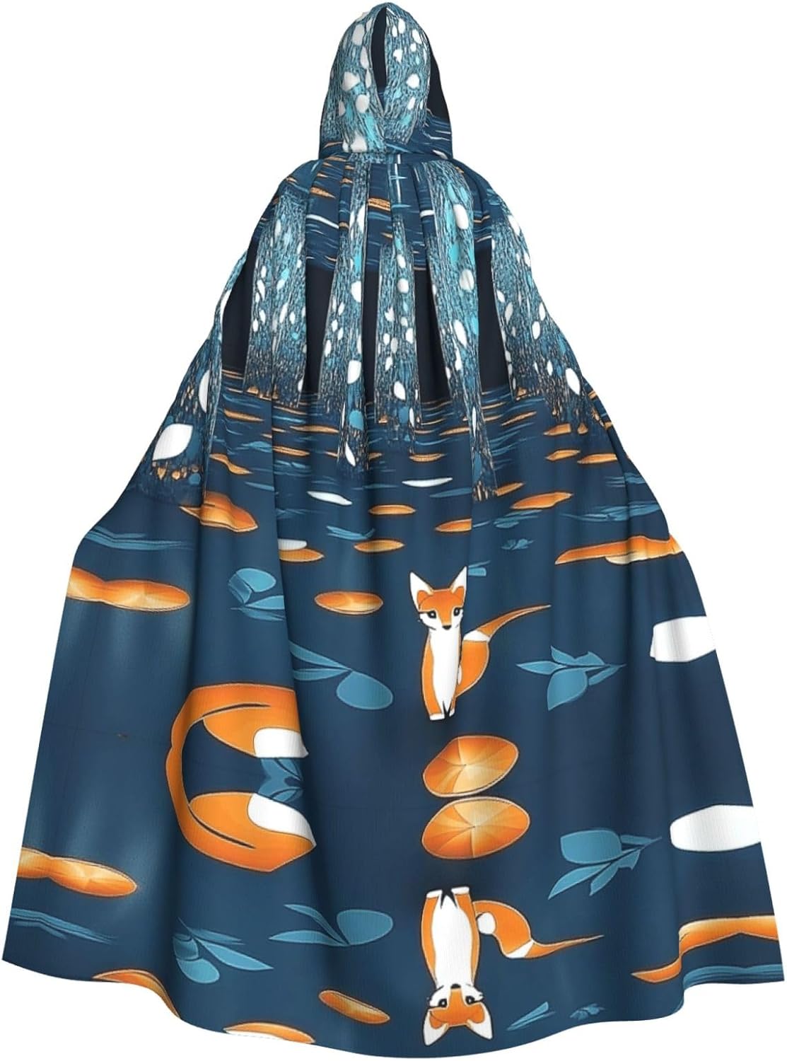 The fox in the forest Unique Darkness Poncho Shawl - Customizable Wearable Blanket for Women, Perfect Halloween Costume Accessory, Knight, Akatsuki, and More