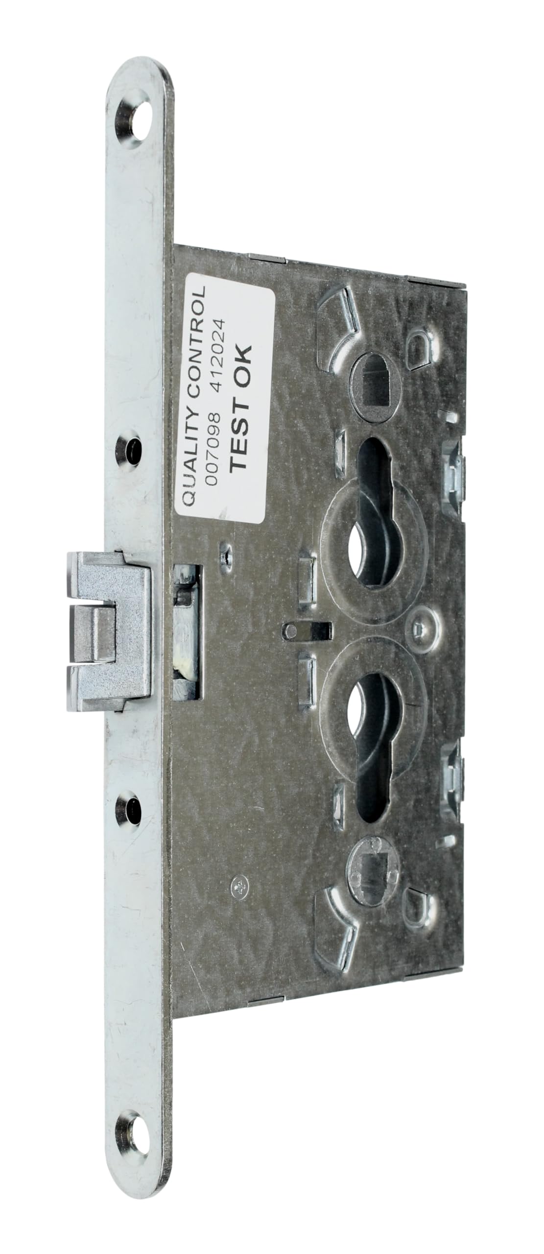 SN-TEC Metalltürschloss, Einfallenschloss, Türschloss für Nebentüren und Garagentüren, Dornmaß 65mm, Entfernung: 72mm, Stulp: 20x235mm abgerundet, Vierkant 8mm, DIN Links/Rechts verwendbar