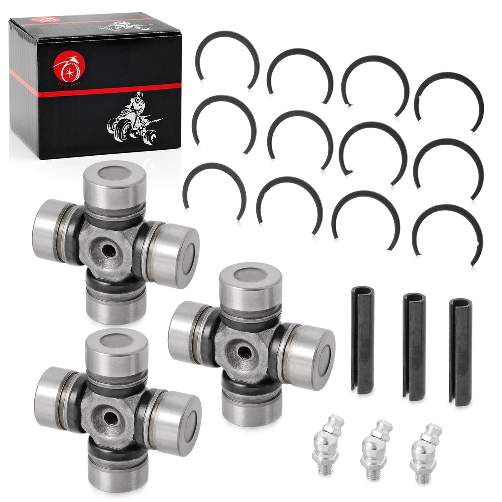 3PCS Front & Rear Prop Shaft U-Joint For Polaris General 1000 Ranger 1000 diesel RZR 900 1000 2011-2023 OEM 2202015 2203703 3235616 3235500 3260104