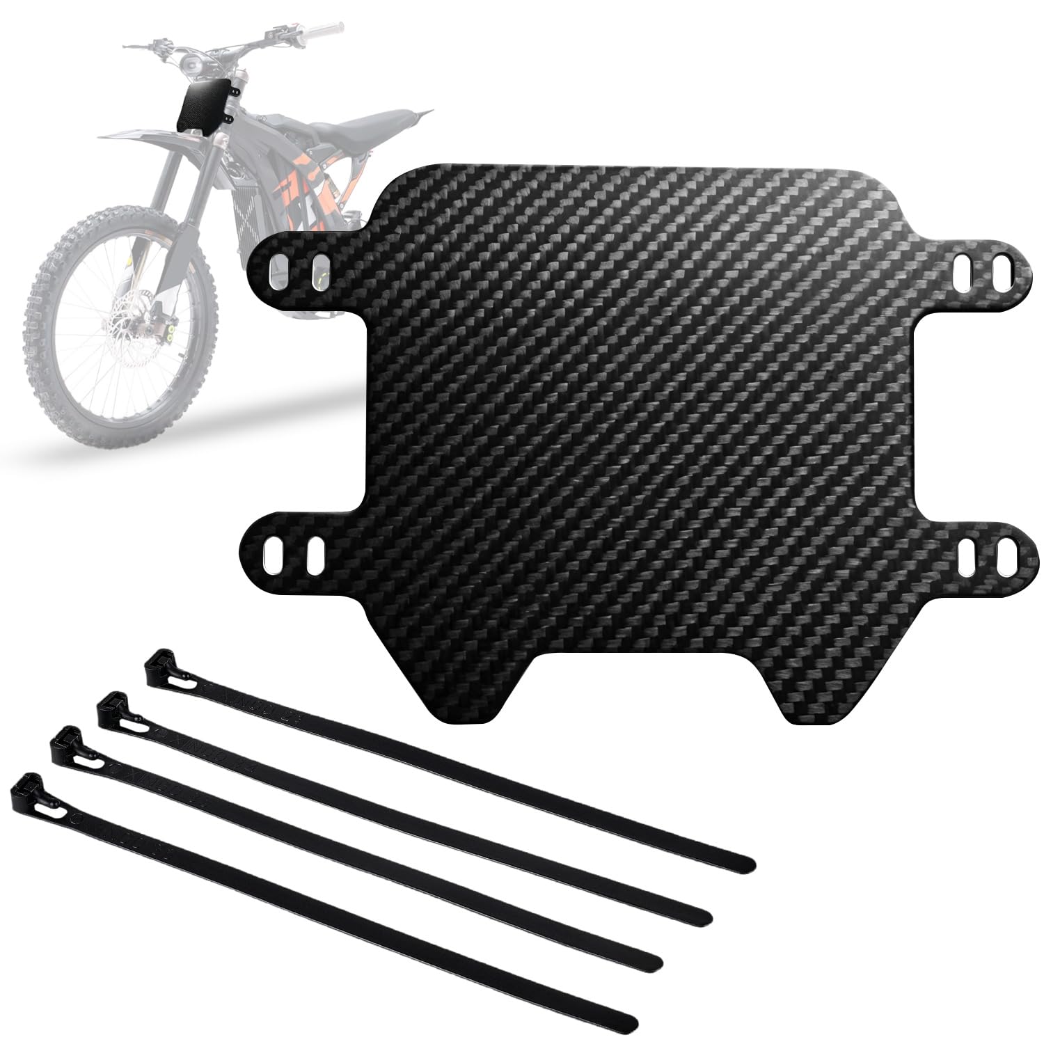 Dirt Bike Number Plate for Surron LBX Talaria Sting MX3/R MX4 MX5 XXX eRide Pro SR S SS 2.0 3.0 MX650/350,Front License Compatible Fit for Ridstar Q20 Tutti Soleil 01 Imitation Carbon Fiber