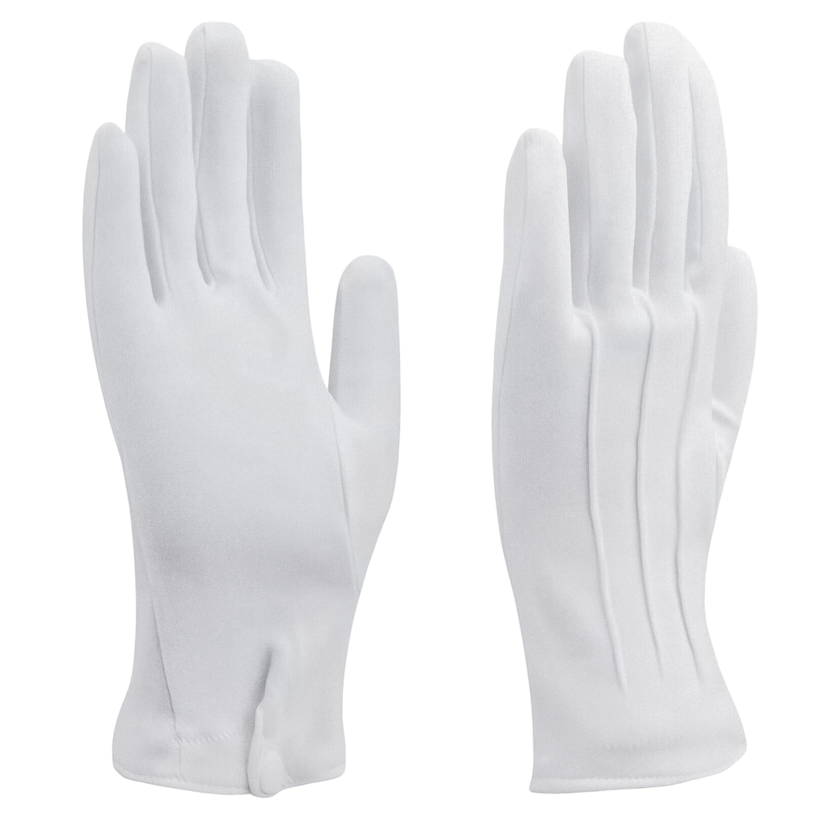 White Gloves,Fancy Dress Plain Cotton Reusable Soft Breathable Satin Lightweight,for Men and Women Christmas Santa Costume Handling Wedding Catering Jewellery Parade Guard Police Tuxedo Accessories