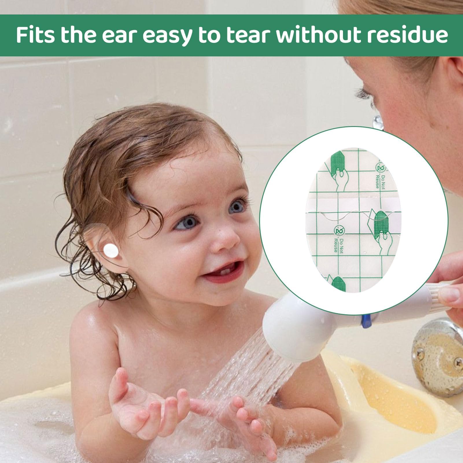 Pansement Oreille Piscine, 100 pièces Protection Oreille Piscine Enfant, Cache Oreille Piscine Enfant, Protège Oreilles Jetables Etanches Sûr pour La Natation la Douche Surf