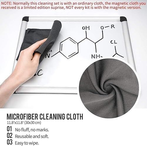 Miniatura 9 de loukin Paquete de accesorios para pizarra blanca | Kit de limpiador de pizarra blanca no tóxico (17 fl oz) y soporte magnético y adhesivo para