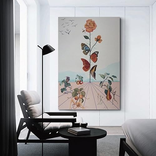 Miniatura 3 de Póster artístico famoso de Salvador Dalí con diseño de la mariposa y la rosa de la habitación, pintura de pared, pósteres de lienzo, regalos para