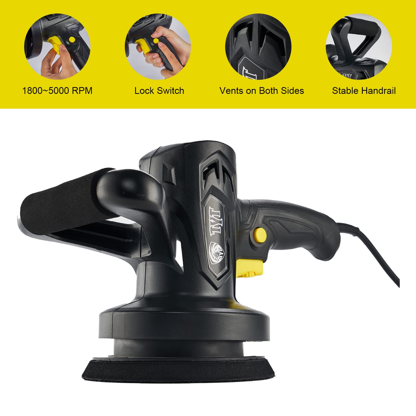 TYT Polisher, 6inch Dual Action Polisher Random Orbital Car Buffer