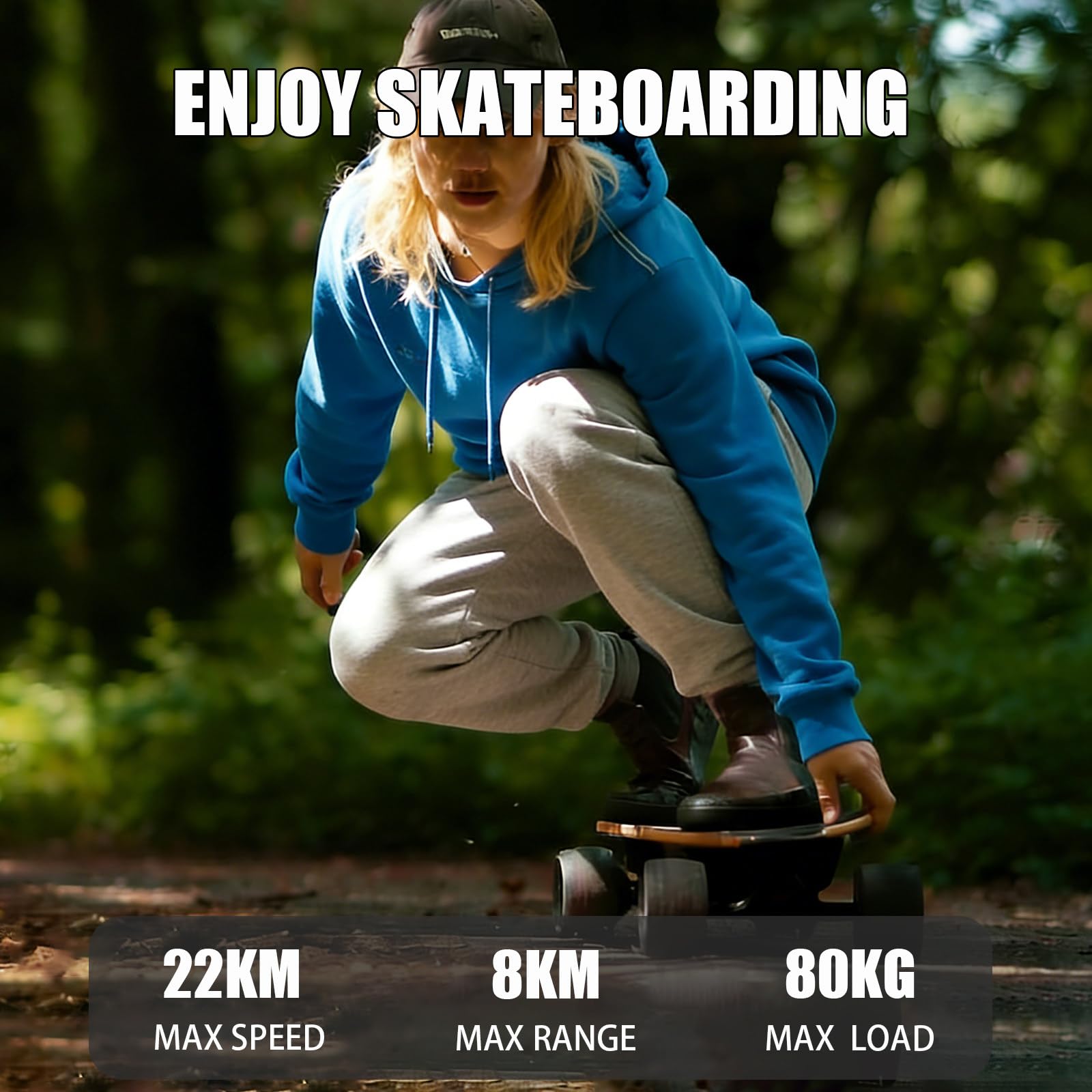 Skateboard électrique avec Télécommande, Vitesse Maximale 35 Km/H, Autonomie De 13 Km, Mini Cruiser Surf pour Débutants, Adultes Et Adolescents