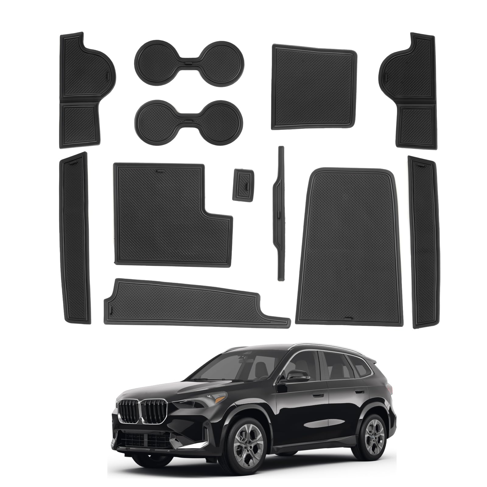 Tappetini In Gomma 3D ELMASLINE Per BMW X1 U11 (2022-2025) SDrive, 4 Pezzi, Bordo Alto 35 Mm, Antiscivolo