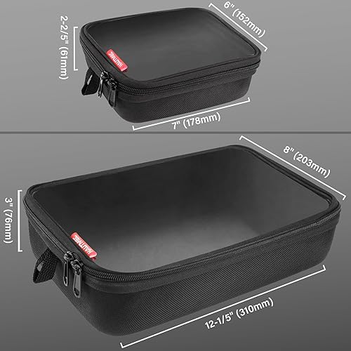 Miniatura 2 de HAUTMEC Juego organizador de herramientas utilitarias, 2 piezas de estuche de almacenamiento duro portátil de EVA con ventana superior transparente,