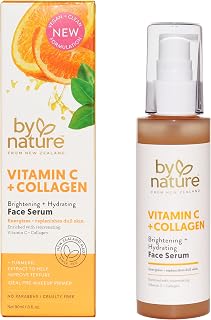 By Nature Vitamin C + Collagen Face Serum - Restore and Energize Tired Skin with Brightening Vitamin C, Plumping Collagen, Plus Texture Enhancing Turmeric - Premium Skin Care Serum for Face - 3fl. oz.