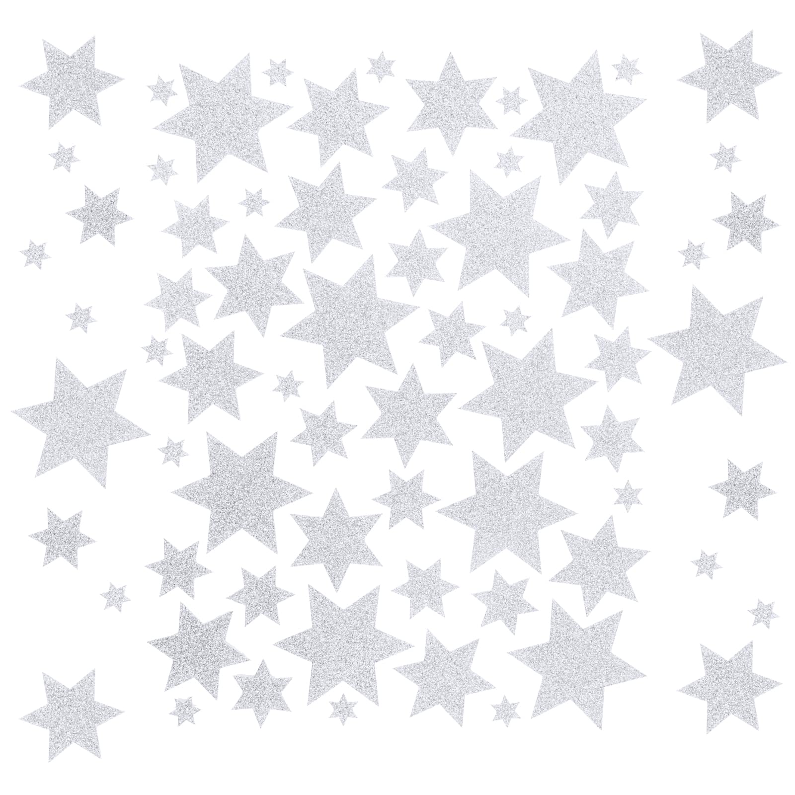 COLOFALLA 250pcs Pegatinas Estrellas para Navidad de Seis Puntas con Purpurina Stickers Estrella Portátil Ventana Equipaje Decoración Infantiles Regalo (Plateado)