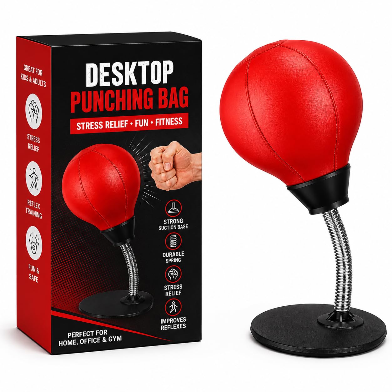 Desktop Punching Bag with Suction Cup, Free Standing Boxing Punch Ball Stress Relief Toy for Kids & Adults, Reflex Training Punching Ball for Office Home Gym-picture-16