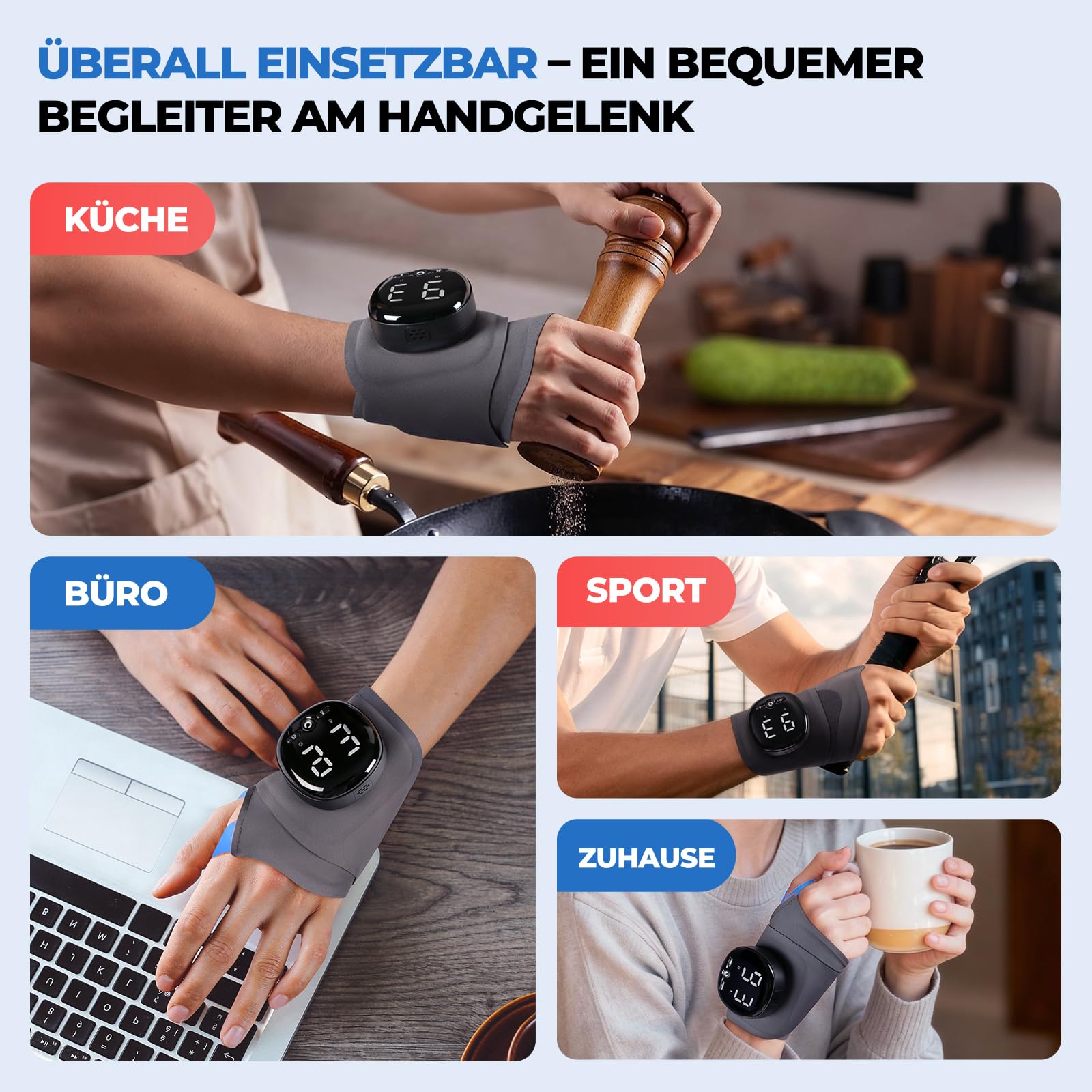 Elektrische Handgelenk Bandagen mit Wärme & Massage, M