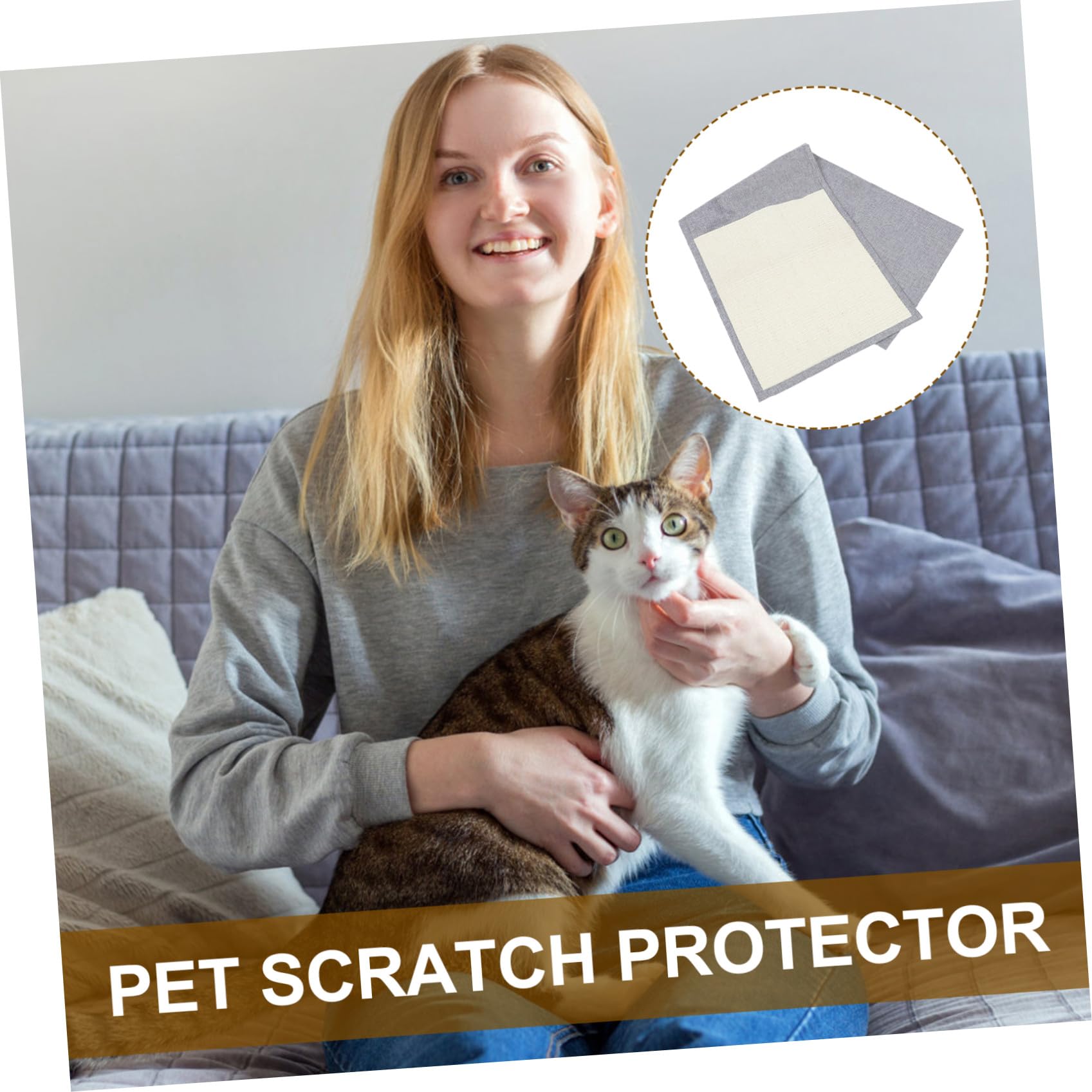 DOITOOL Protector contra Arañazos para Gatos Funda de Sofá de Sisal, Resistente y Entretenido, Adecuado para Oficina y Hogar, Protege Muebles y Reposabrazos