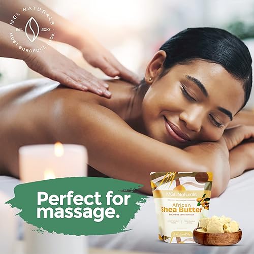 Miniatura 7 de MGL Naturals Manteca de karité africana orgánica marfil 2.2 libras 100% pura, cruda y sin refinar. Nutre e hidrata. Úselo solo o recetas de