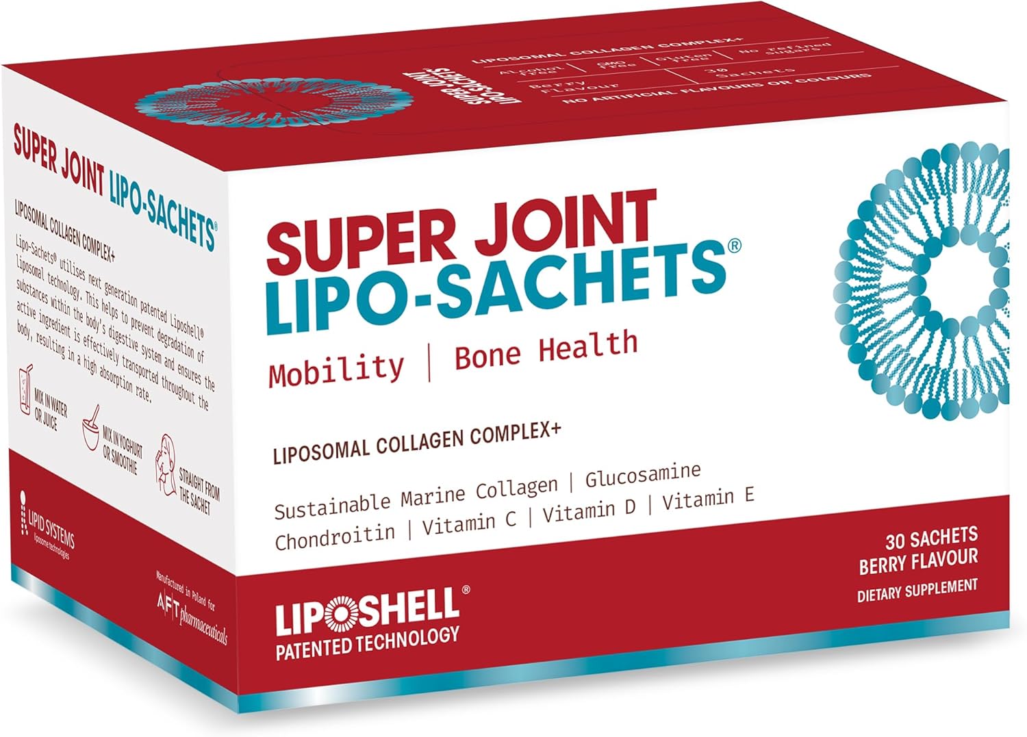 AFT Pharmaceuticals Super Joint Lipo-Sachets Liposomal Collagen Joint Supplement - Liquid Collagen Peptides to Support Joint Health, Mobility & Comfort