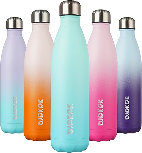 Miniatura 80 de BJPKPK Botellas de agua aisladas de 17 onzas, botellas de agua deportivas de acero inoxidable que mantienen el frío y el calor para viajes, aptas