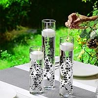 Vista 5 de 50 piezas de cadenas de perlas para velas flotantes, perlas falsas de efecto flotante para relleno de jarrón, decoraciones centrales para mesa