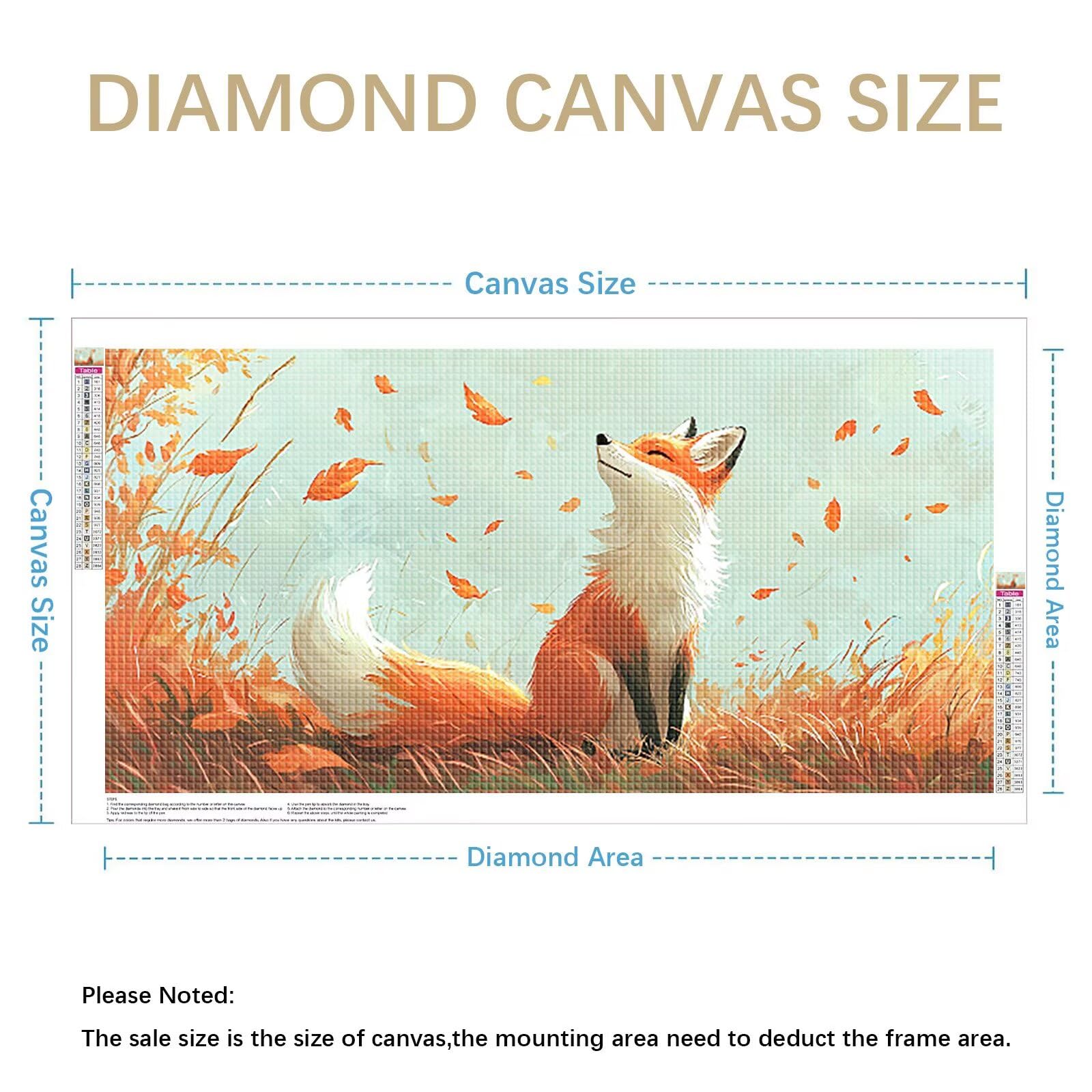Diamond Painting Grande 120x60cm Zorro Diamond Painting Adultos, DIY Animal Pintura de Diamante Manualidades Adultos, 5D Cuadrado Rhinestone Bordado Punto de Cruz para Home Decoration Regalo 0J-557