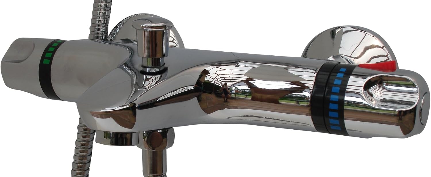 OurTaps Thermostatic Bath Shower Mixer Taps Valve, Wall Mounted, 150mm