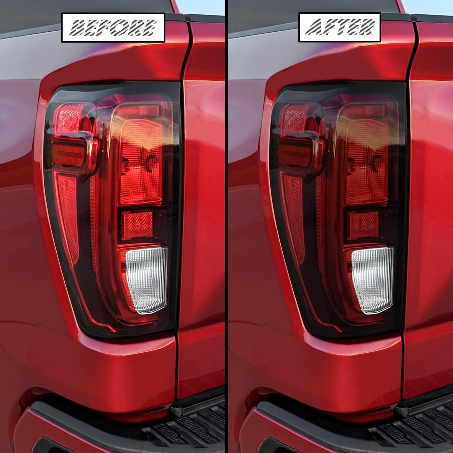 SlickMod PreCut Vinyl Smoke Tint for 2019-2023 GMC Sierra 1500 Tail Light (Non LED) (20% Dark Smoke, 1. Taillight)