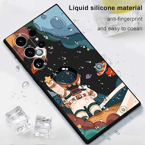Miniatura 6 de Funda protectora para Samsung Galaxy S23 Ultra, patrón de astronauta a prueba de golpes, anticaídas, para Samsung S23 Ultra, negro astronauta