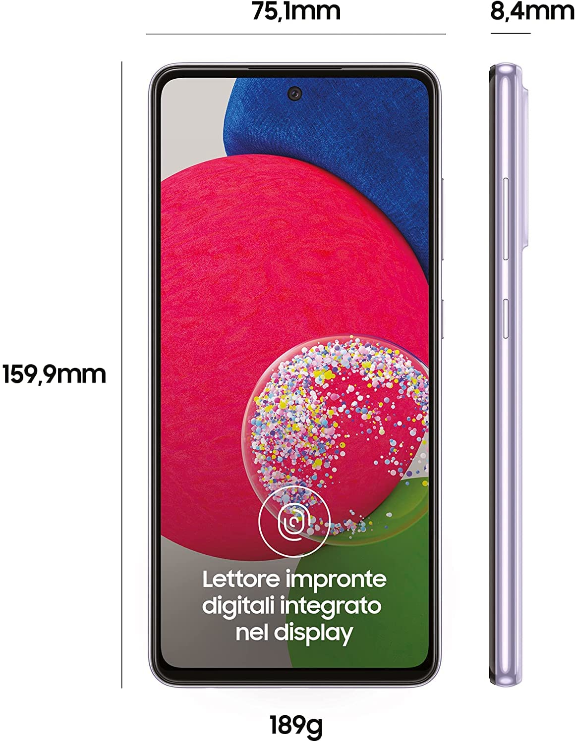 Samsung Galaxy A52s 5G Smartphone Violetto - Dettaglio