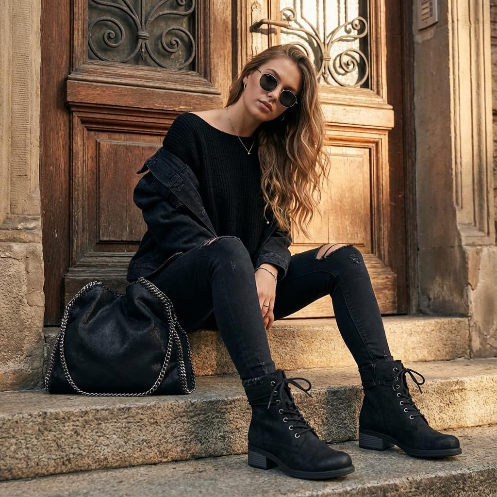 CUSHIONAIRE Women's Rena Lace up boot +Memory Foam