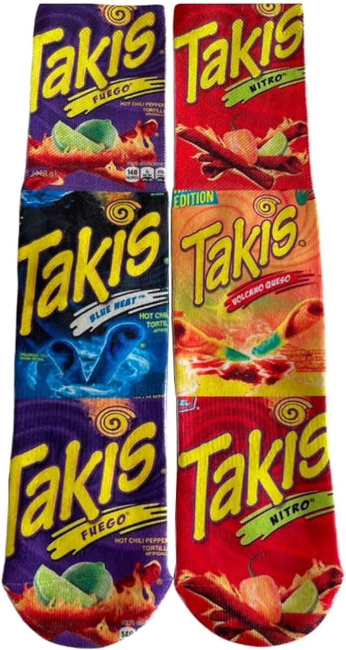 KACOLOR Crazy Socks for Men Novelty Socks Funny Colorful Snack & Junk Food Patterned Crew Socks