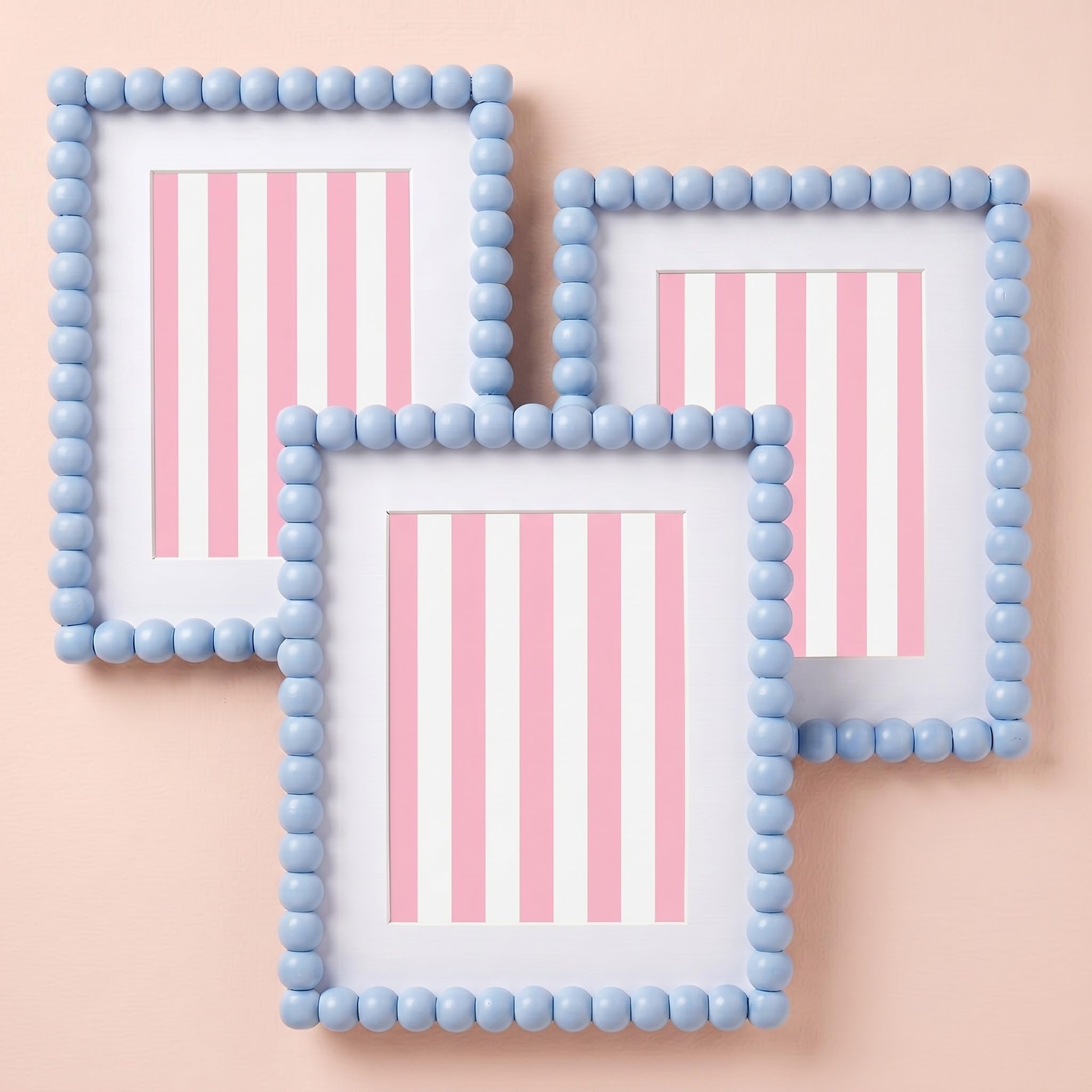Photo 1 of AceOrbit 3 Pcs Beaded Picture Frames for Dorm, 8x10 Inch, Light Blue