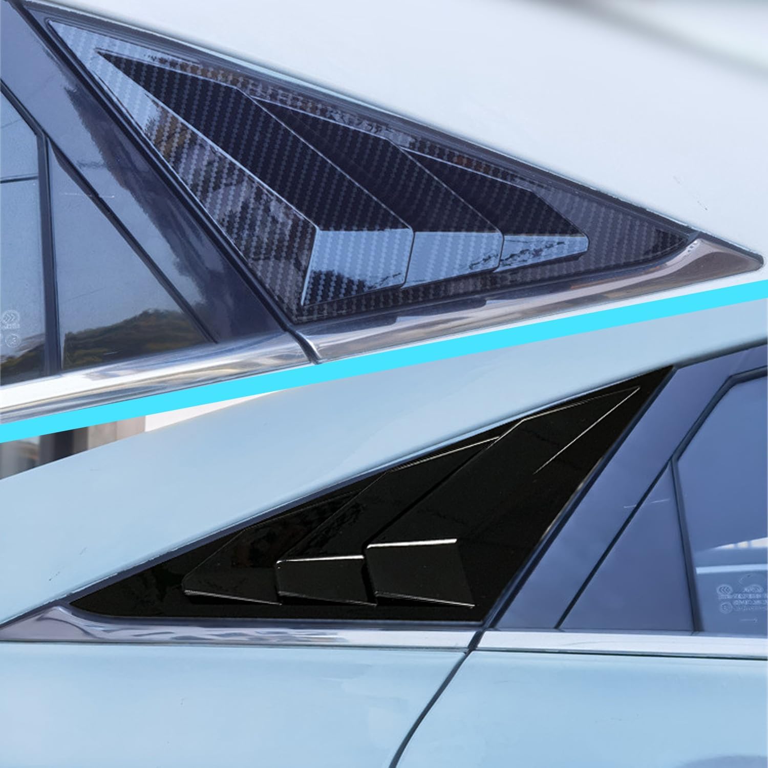 for Hyundai Sonata 2011 2012 2013 2014 Accessories Racing Style Rear Side Window Louvers Side Window Scoop Covers Vent Auto Exterior Decoration Accessories 2PCS(Carbon Fiber)