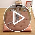 Image of Deevine Craft Quilt Cotton Floor Bed Mattress, Foldable,Rollable Movable Single Bed Comfort Gadda 1 Sleeping Capacity, S Quilted Design (Orange, Single Bed 72X30X5 Inches)