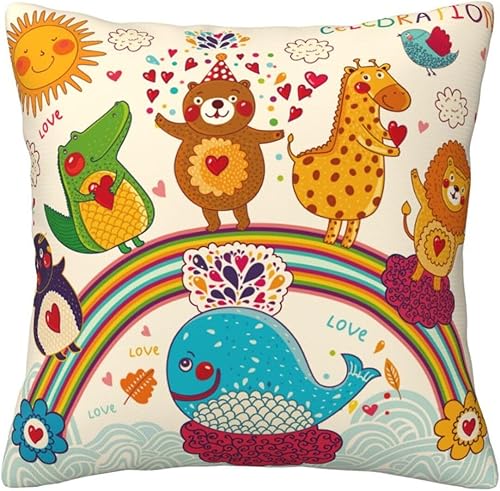 Miniatura 7 de Aimeryup Throw Pillow Covers 20x20 Inch Cartoon Cute Animal Decorative Pillow Covers Cushion Covers cojines decorativos para sala Pillow Cases Cute