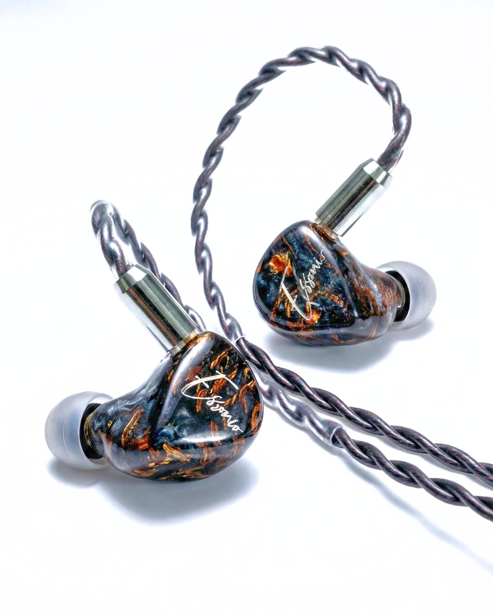 Photo 1 of Essonio ES-C13 Handcrafted Wood in-Ear Monitor, 2 Knowles BA+1DD Hybrid Hi-Fi IEM, Noise Cancelling Wired Earbuds, 5N Silver-Plated Cable, 3.5/4.4mm/Type-C, Pro Earphones for Studio, Music, Stage