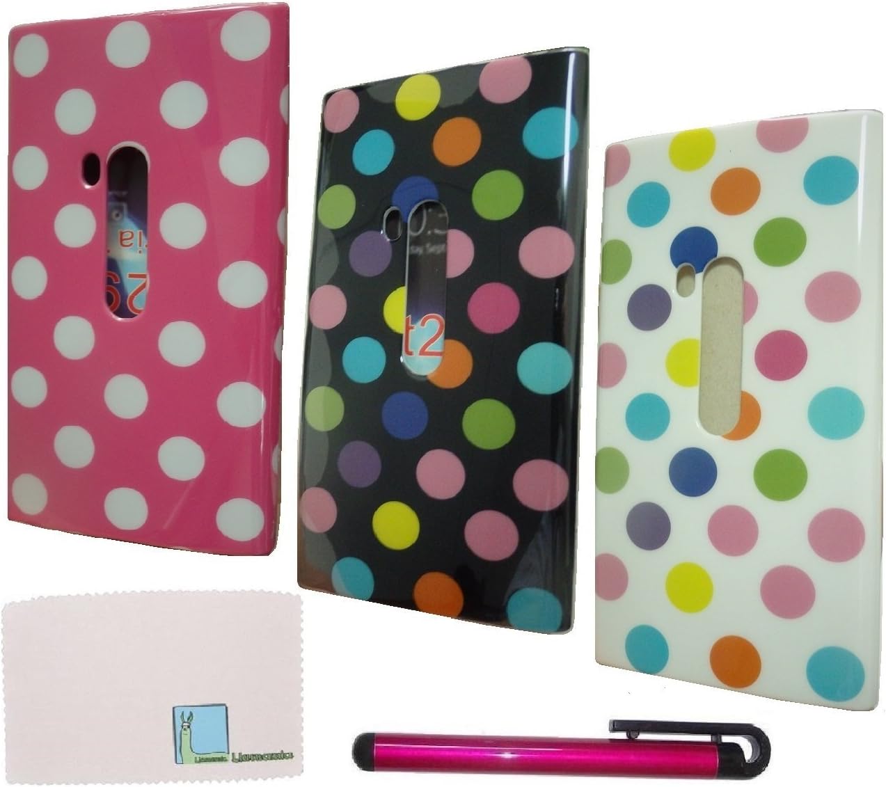 Nokia Lumia 920 Case Cover, Set of 3 Cute Dot Pattern Slim TPU Gel Case Cover for Nokia Lumia 920