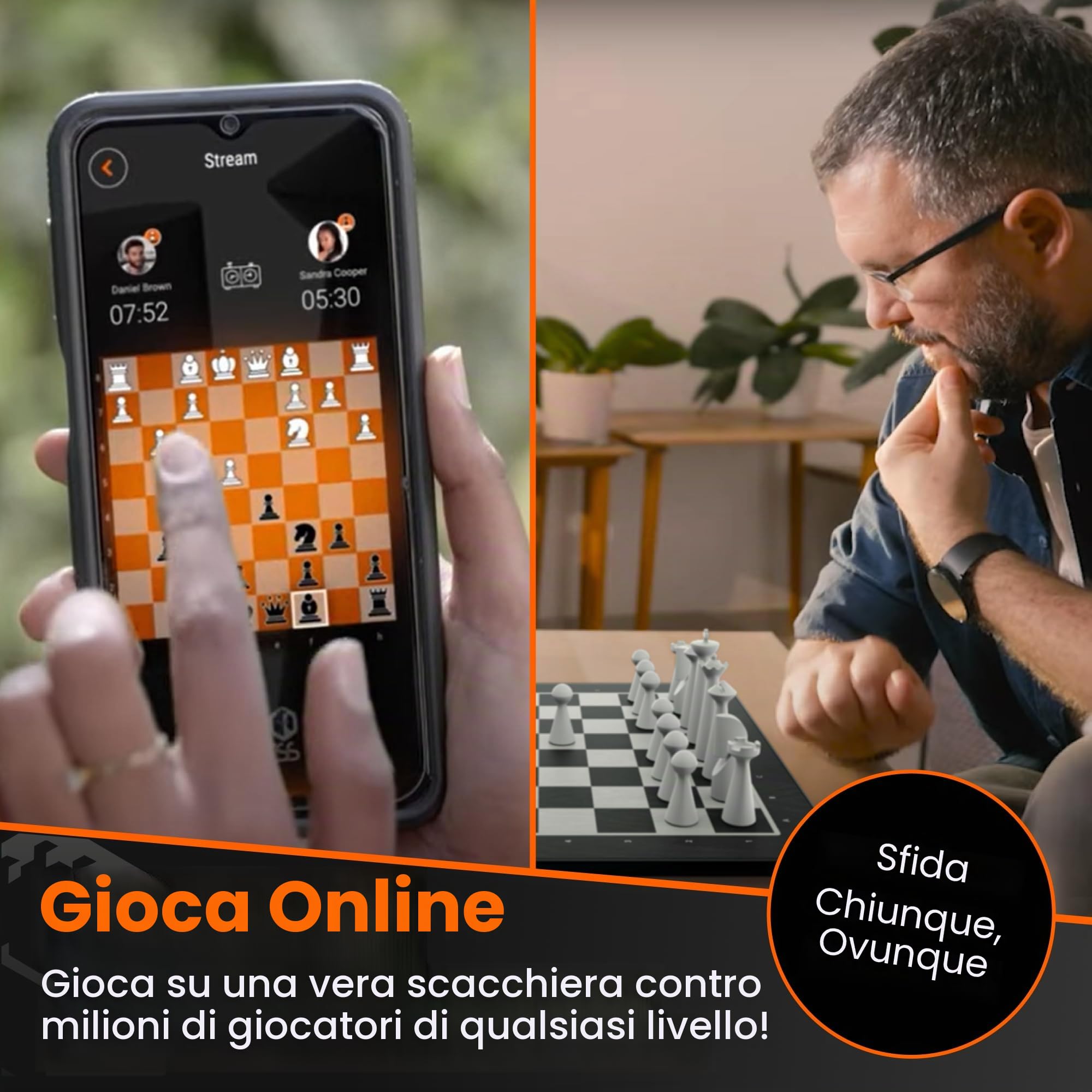 GoChess Mini - Gioco da tavolo elettronico AI, set di scacchi luminosi per adulti e bambini, per tutti i livelli di abilità, con app di gioco online, perfetto come regalo per gli amanti dei giochi da