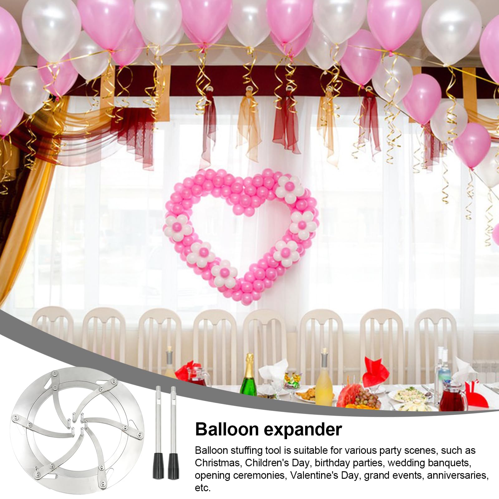 Palloncini Expansion,Palloncini in acciaio - Macchina per | palloncini, rimovibile, insaccatore per palloncini durevole per compleanni, matrimoni, Natale
