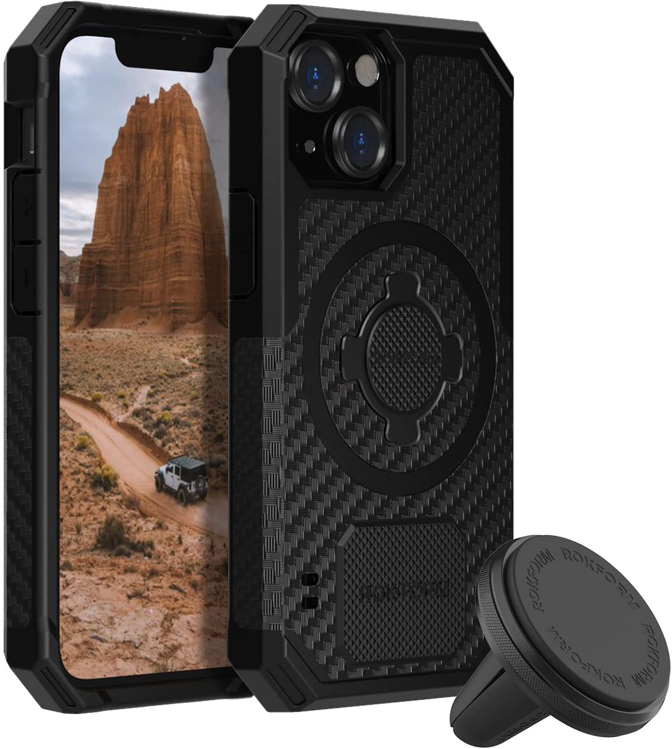 Rokform - iPhone 13 Mini Rugged Case + Super Grip Vent Mount for Car, Truck, or Van