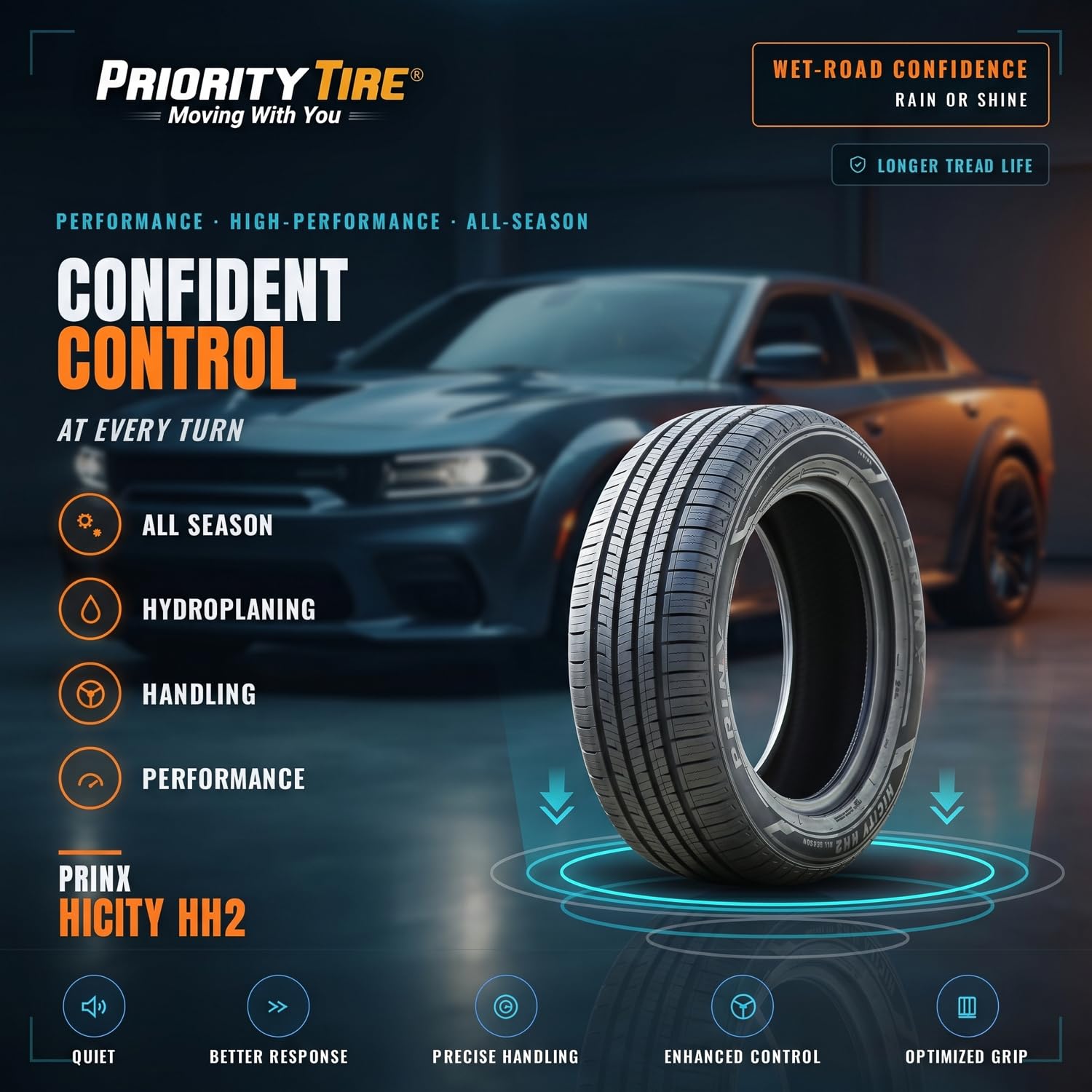 Amazon.com: Prinx HiCITY HH2 All Season 205/65R15 99H XL Passenger
