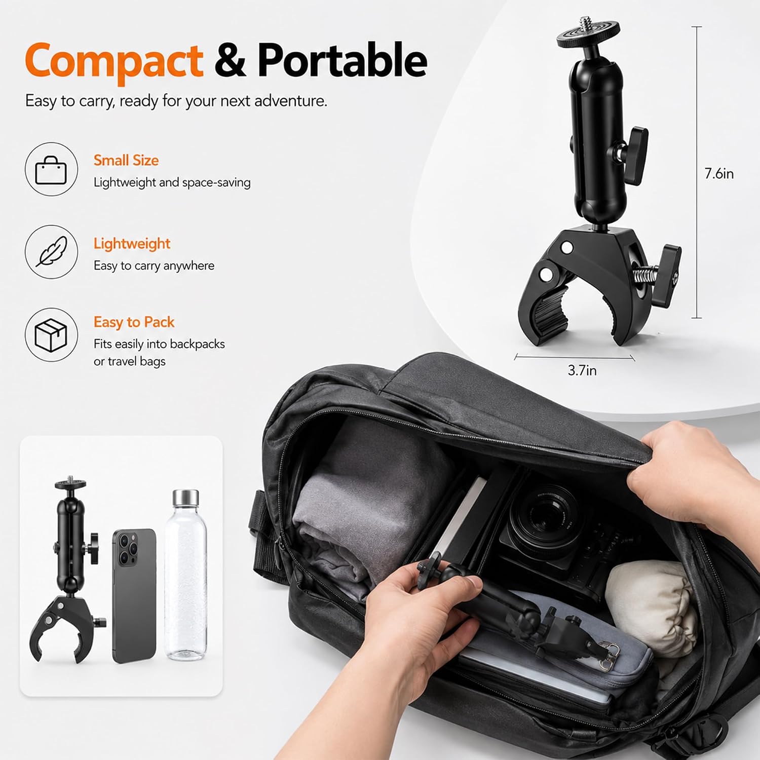 Starlink Mini Mount for RV & Outdoor Use, Compatible with 2024 & 2025 Starlink Mini, Heavy Duty Adjustable Clamp Mount for Camping, Vanlife & Off-Grid Internet