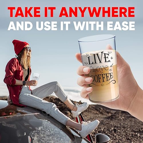 Vista 117 de PowerLix Espumador de leche de mano, funciona con pilas, batidora eléctrica para café, latte, capuchino, chocolate caliente, mini batidora duradera