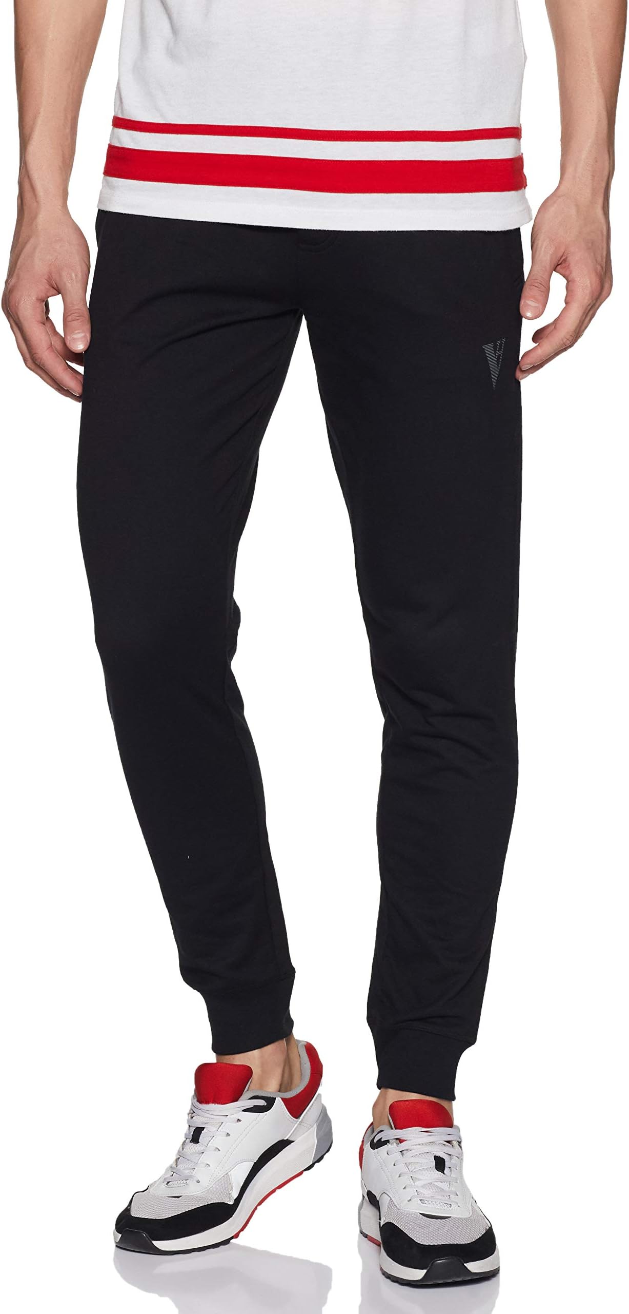 - Van Heusen Men Mid Rise Athleisure Smart Tech Regular Fit Joggers - Easy Stain Release, Anti Stat, Ultra Soft