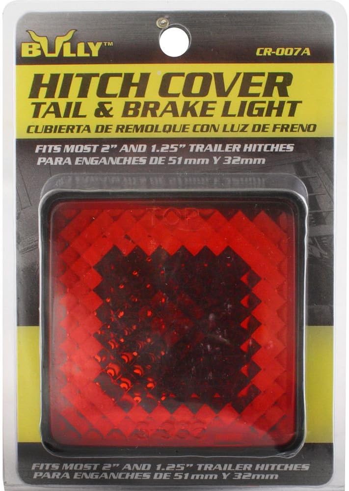 Bully CR-007A Black Finish ABS Plastic Universal Fit Truck LED Brake Light Hitch Cover Fits 2" Hitch Receivers for Trucks from Chevy (Chevrolet), Ford, Toyota, GMC, Dodge RAM, Jeep