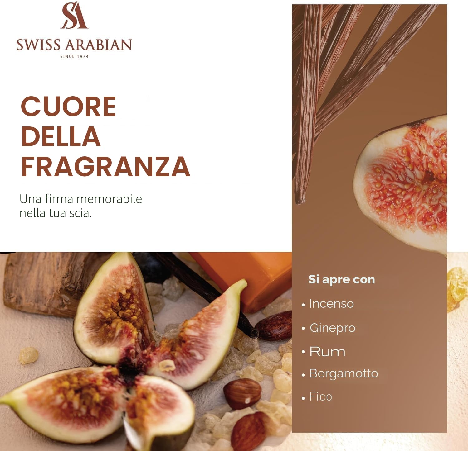 Swiss Arabian Incense 01 Extrait De Profumo Unisex 50 ML - Una fusione mistica di incenso fumoso, legni caldi ed eleganza speziata - Incantevole profumo speziato e legnoso