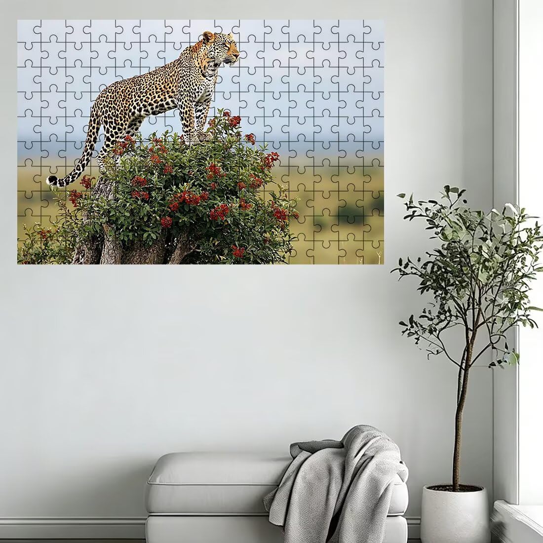 Puzzle 1500 elementów dla dorosłych, puzzle 1500 elementów lamparta, fabryczne puzzle dla dorosłych z wykwintnym pudełkiem do pakowania, gry edukacyjne, duże drewniane puzzle na prezent dla kobiet