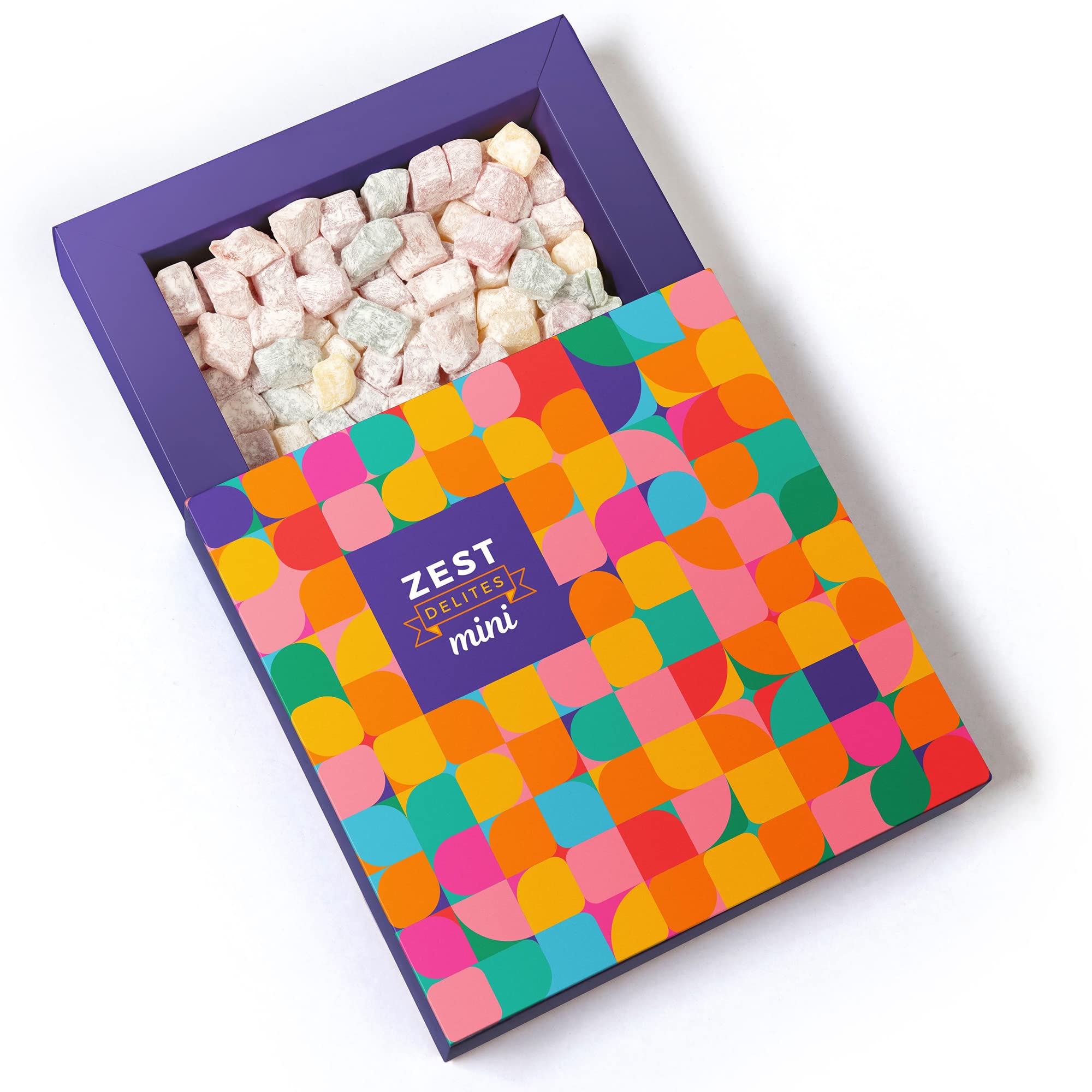 Zest Delites Delizia Turca, Rosa, Fragola, Limone, Arancia; Senza Glutine Vegan Mini Turkish Delight, Lokum 454 g