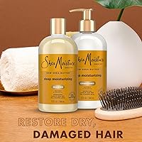 Vista 4 de Shea Moisture champú de manteca de karité de 13 oz y acondicionador fortalecedor 13 oz
