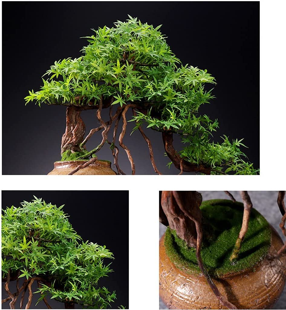 Bonsaï de pin Artificiel de 24 Pouces avec Pot en céramique, Grande Plante de bonsaï Artificielle d'intérieur pour décor de Bureau à Domicile