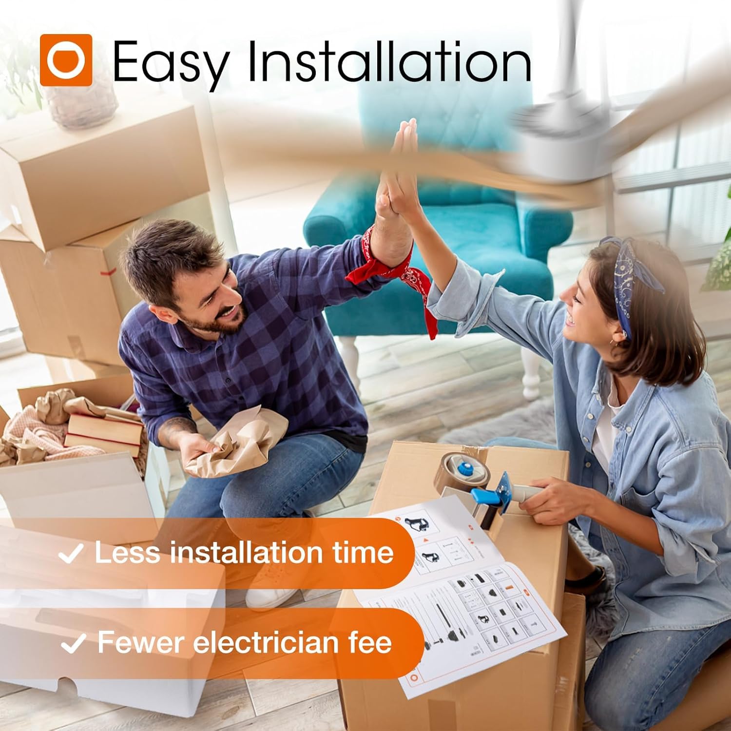 Easy installation process for addlon ceiling fan