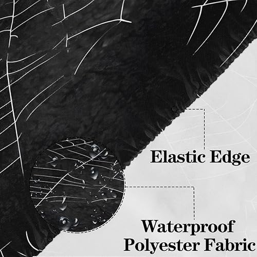 Miniatura 2 de YoCosy Mantel rectangular negro gótico de tela de animales de Halloween, para mesas de 6 pies, poliéster, impermeable, rectangular, para fiestas,